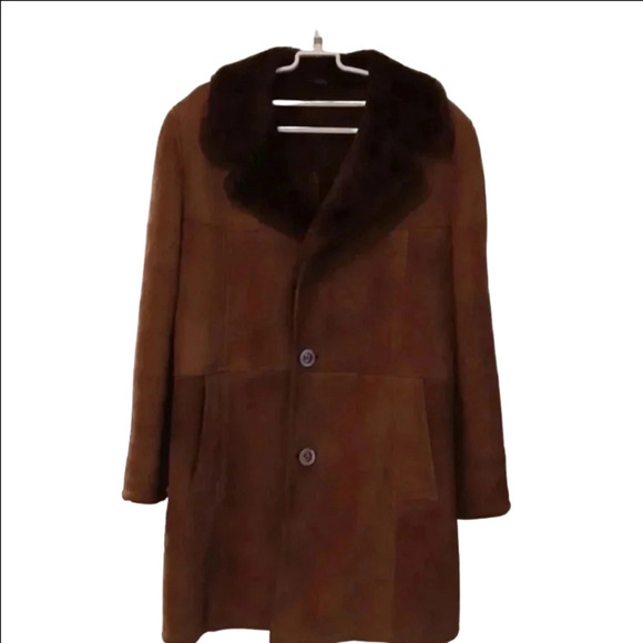 🌹Mens Suede Leather Coat Medium - Picture 2 of 14